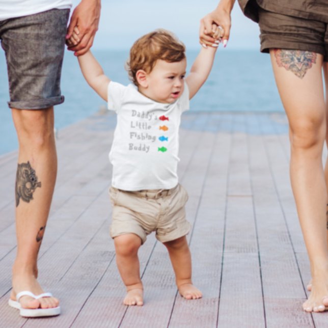 Camiseta Para Bebê Camarada de Pesca pai (Criador carregado)