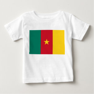 Camiseta Para Bebê Camarão-bebê com bandeira dos Camarões