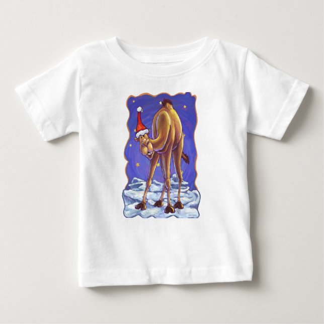 Camiseta Para Bebê Camel Christmas Baby T-Shirt (Frente)