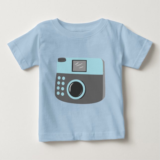 Camiseta Para Bebê Câmera Retro (Frente)