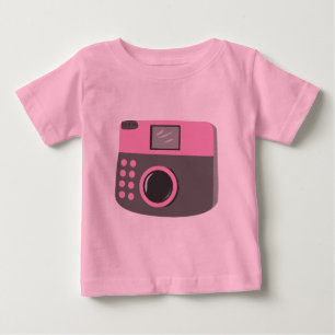 Camiseta Para Bebê Câmera Retro