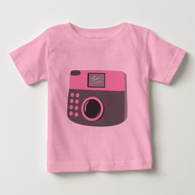 Camiseta Para Bebê Câmera Retro (Frente)