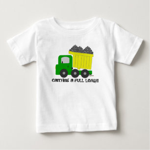 Camiseta Para Bebê Camião basculante amarelo da carga máxima