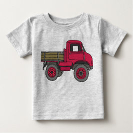Camiseta Para Bebê Camião vermelho