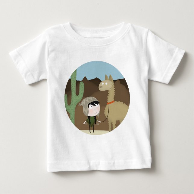 Camiseta Para Bebê Caminhante do lama (Frente)