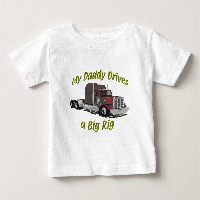 Camiseta Para Bebê Caminhantes - Equipes - Maroon Big Rig - Pai (Frente)