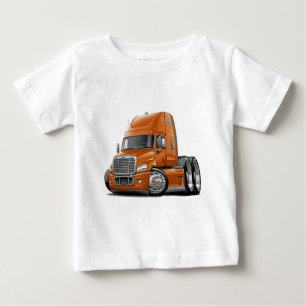 Camiseta Para Bebê Caminhão da laranja de Freightliner Cascadia