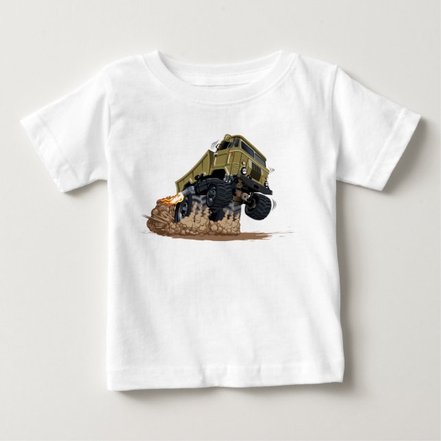 Camiseta Para Bebê Caminhão de animação (Frente)