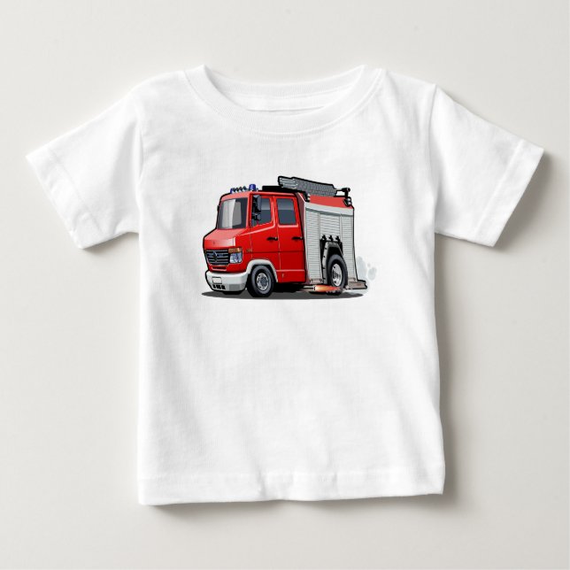 Camiseta Para Bebê Caminhão de animação (Frente)