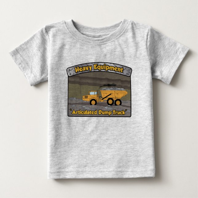 Camiseta Para Bebê Caminhão de Bomba Articulada (Frente)