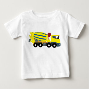 Camiseta Para Bebê Caminhão de Cimento Concreto Caminhões de Construç