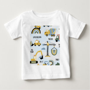 Camiseta Para Bebê Caminhão de Construção