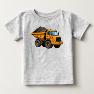Camiseta Para Bebê Caminhão de construção/Caminhão de terra/Caminhão 