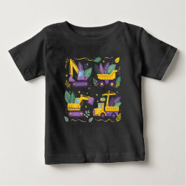 Camiseta Para Bebê Caminhão de Construção do Carnaval Infantil Veícul