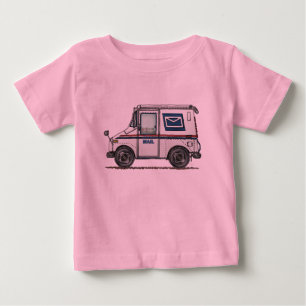 Camiseta Para Bebê Caminhão de correio bonito