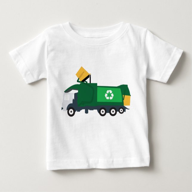 Camiseta Para Bebê Caminhão de lixo reciclagem (Frente)