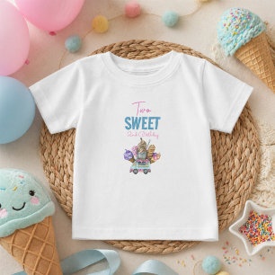 Camiseta Para Bebê Caminhão de Sorvete Menino Dois Doce Aniversário d
