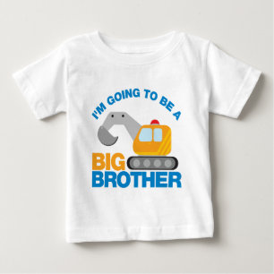 Camiseta Para Bebê Caminhão Digger Será Um Grande Irmão