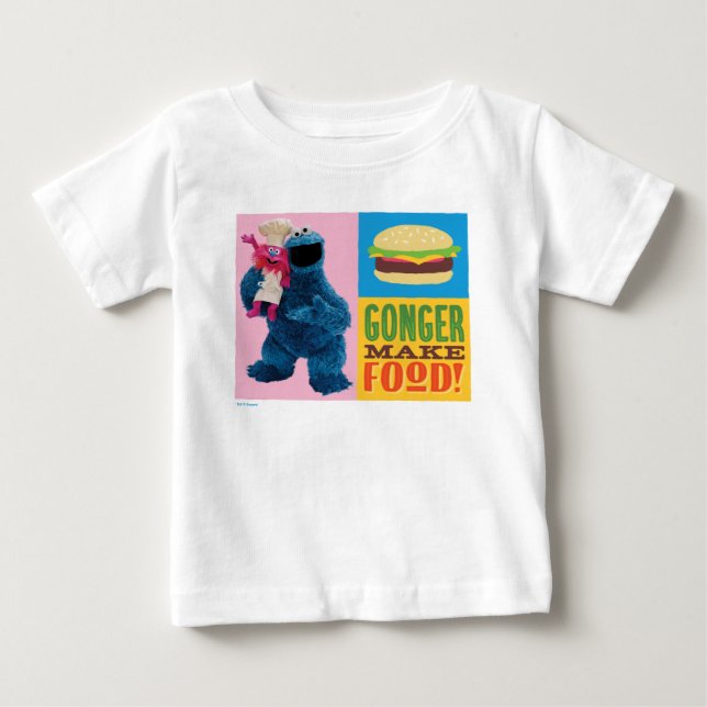 Camiseta Para Bebê Caminhão do Cookie Monster | Gonger Faz Comida (Frente)