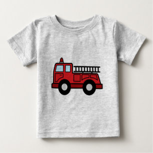 Camiseta Para Bebê Caminhão do veículo da emergência do Firetruck 