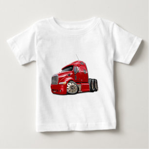 Camiseta Para Bebê Caminhão do vermelho de Peterbilt