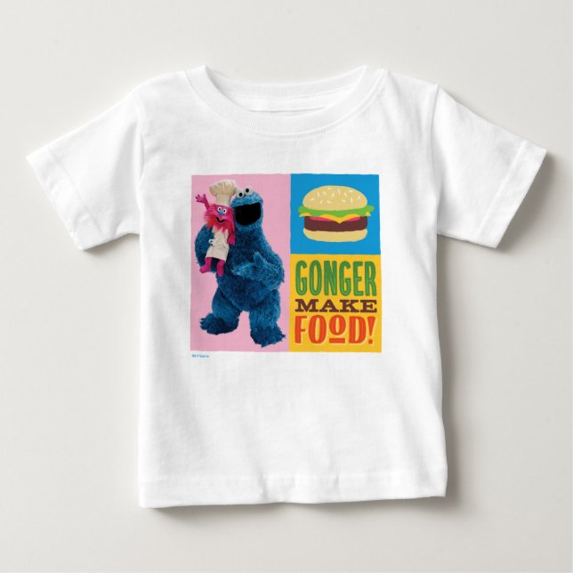 Camiseta Para Bebê Caminhão Foodie do Monstro do Biscoito | Gonger Ma (Frente)
