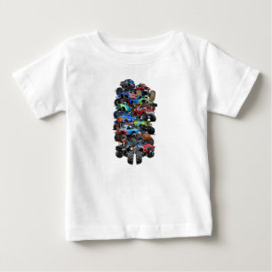 Camiseta Para Bebê Caminhão monstro de cartum