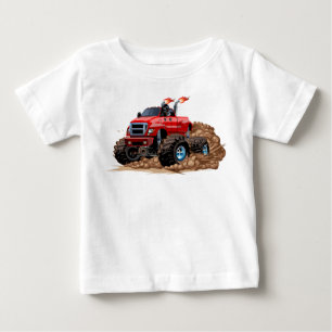 Camiseta Para Bebê Caminhão monstro de cartum