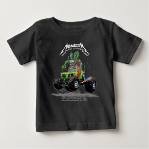 Camiseta Para Bebê Caminhão monstro de desenho animado