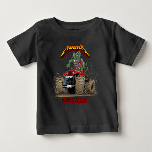 Camiseta Para Bebê Caminhão monstro de desenho animado