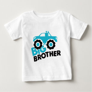 Camiseta Para Bebê Caminhão Monstro Irmão Mais Velho