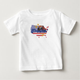 Camiseta Para Bebê Caminhão Patriótico
