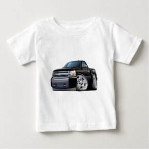 Camiseta Para Bebê Caminhão preto de Chevy Silverado