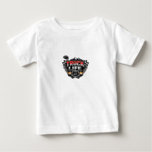 Camiseta Para Bebê Caminhão Vida Grunge Envelhecido Caminhoneiro Chro