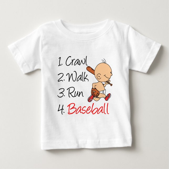 Camiseta Para Bebê Caminho Rastreado Correr Baseball (Frente)