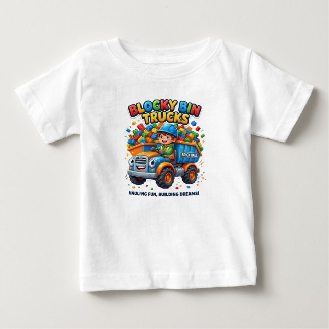 CAMISETA PARA BEBÊ CAMIÕES DE LIXO EM BLOCO (Frente)