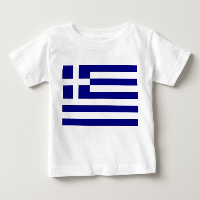 Camiseta Para Bebê Camisa-bebê com bandeira de Grécia (Frente)