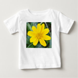 Camiseta Para Bebê Camisa-bebê com Design amarelo de flores coloridas