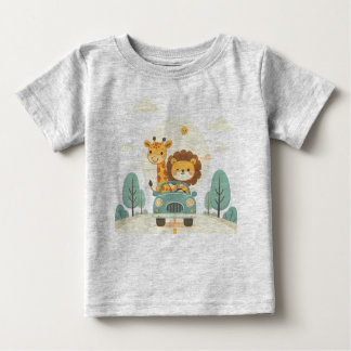 Camiseta Para Bebê Camisa-bebê com Impressão de animação de animais b