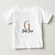 Camisa-bebê com nome monograma personalizado - Mín