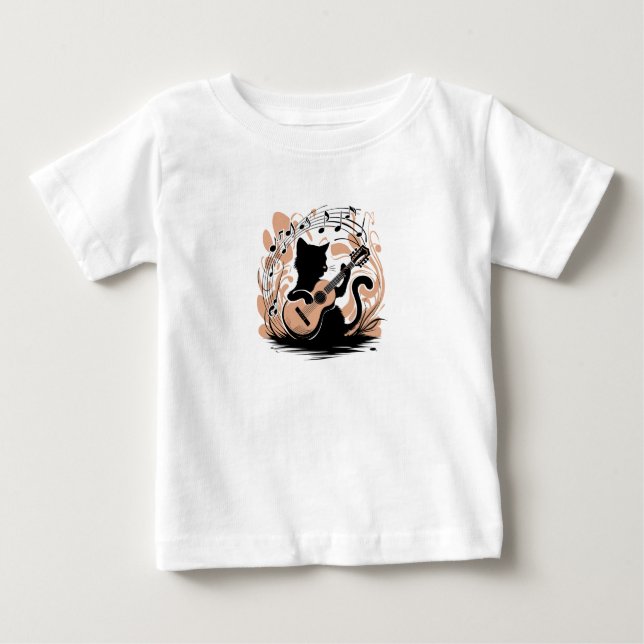 Camiseta Para Bebê Camisa-bebê - Gato preto (Frente)