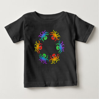 Camiseta Para Bebê Camisa-bebê - Octopus gradiente (vívido)