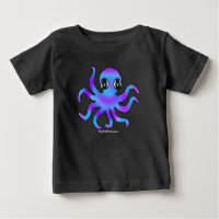 Camisa-bebê - Octopus violeta azul (vívido)