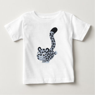 Camiseta Para Bebê Camisa-branca de-toque de animação de neve leopard