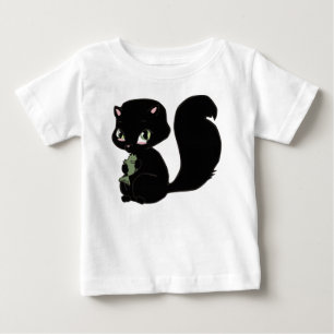 Camiseta Para Bebê Camisa-Gatinho Negra-Gelada