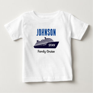 Camiseta Para Bebê Camisa-Menina Nave De Cruzeiro Familiar