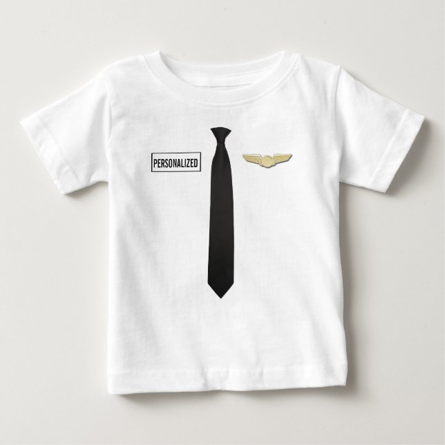 Camiseta Para Bebê Camisa-piloto personalizada, vestuário para crianç (Frente)