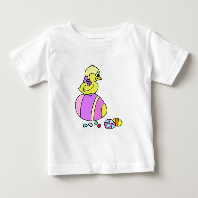 Camiseta Para Bebê Camisa-pintinho e Ovos (Frente)