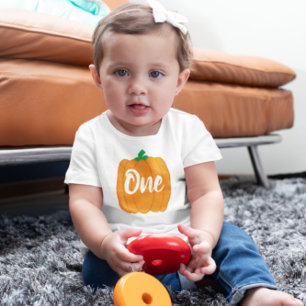 Camiseta Para Bebê Camisa-primeiro aniversario de abóbora