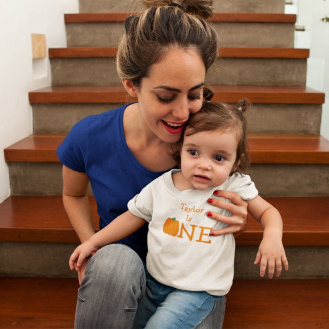 Camiseta Para Bebê Camisa-primeiro aniversario de abóbora (Criador carregado)